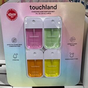 touchland Hydrating Hand Sanitizer Mist 4-Pack — Pink, Green, Orange, Yellow